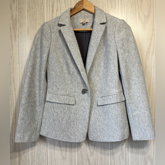 LOFT Petite Herringbone Knit Blazer Size 4P NWOT - Picture 5 of 7